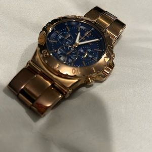 Michael Kors rose gold and navy watch